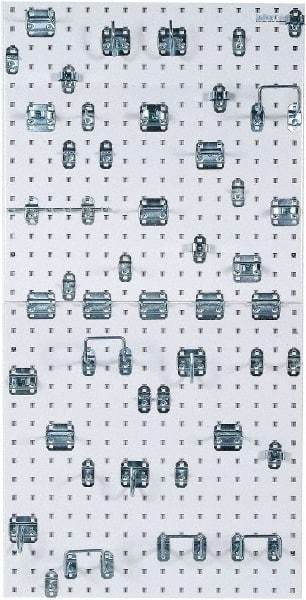 Triton - 24" Wide x 24" High Peg Board Kit - 2 Panels, 46 Hooks, Steel with Epoxy Coating, White - Americas Industrial Supply