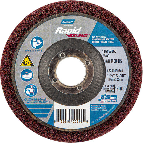 ‎4-1/2″ × 7/8″ Rapid Prep Depressed Center Finishing Wheel 150-180 Grit Aluminum Oxide - Americas Industrial Supply