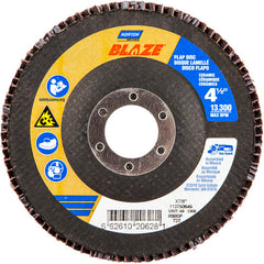 ‎4-1/2 × 7/8″ Blaze Fiberglass HD Flat Flap Disc Type 27 40 Grit R980P Premium Ceramic Alumina - Americas Industrial Supply
