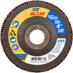 ‎4-1/2 × 7/8″ Blaze Fiberglass HD Flat Flap Disc Type 27 60 Grit R980P Premium Ceramic Alumina - Americas Industrial Supply