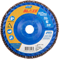 6 × 7/8″ Blaze Plastic Flat Flap Disc Type 27 40 Grit R980P Premium Ceramic Alumina - Americas Industrial Supply