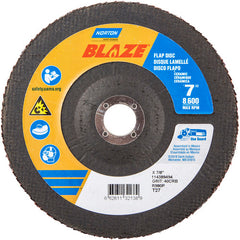 7 × 7/8″ Blaze Fiberglass HD Flat Flap Disc Type 27 40 Grit R980P Premium Ceramic Alumina - Americas Industrial Supply