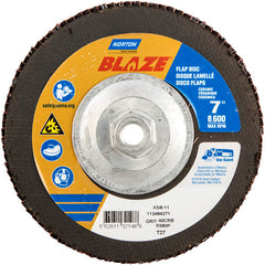 ‎7 × 5/8 - 11″ Blaze Fiberglass HD Flat Flap Disc Type 27 40 Grit R980P Premium Ceramic Alumina - Americas Industrial Supply