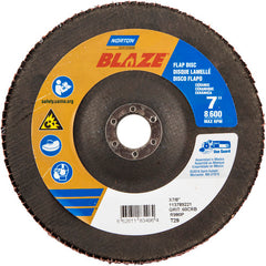 7 × 7/8″ Blaze Fiberglass Conical Flap Disc Type 29 60 Grit R980P Premium Ceramic Alumina - Americas Industrial Supply