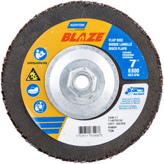 ‎7 × 5/8 - 11″ Blaze Fiberglass Conical Flap Disc Type 29 36 Grit R980P Premium Ceramic Alumina - Americas Industrial Supply