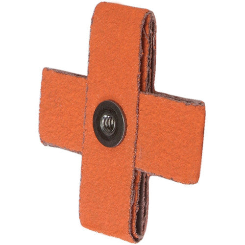 2″ × 2″ × 3/4″ Cross Pad 8-Ply 120 Grit 8-32 Eyelet Ceramic Alumina - Americas Industrial Supply
