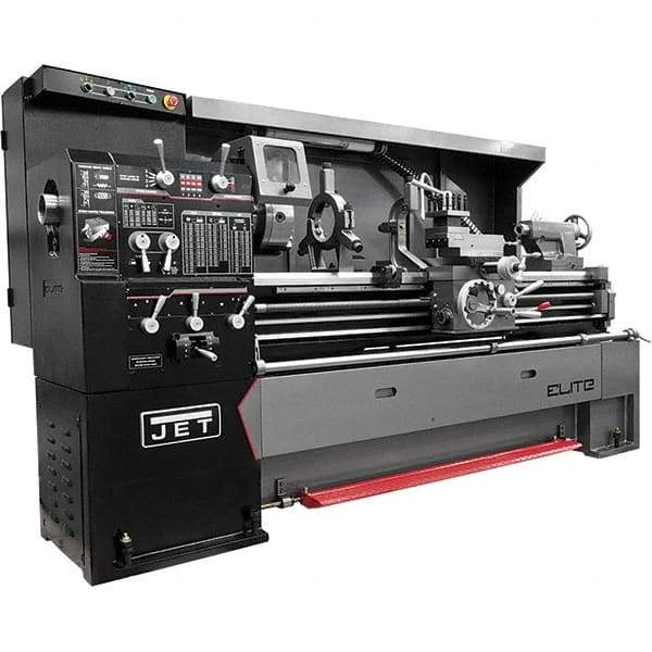 Jet - 17" Swing, 40" Between Centers, 230/460 Volt, Triple Phase Engine Lathe - 7-1/2 hp, 3-1/8" Bore Diam, 44" Deep x 68" High x 94" Long - Americas Industrial Supply