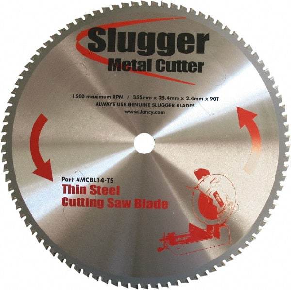 Fein - 14" Diam, 1" Arbor Hole Diam, 90 Tooth Wet & Dry Cut Saw Blade - Carbide-Tipped, Standard Round Arbor - Americas Industrial Supply