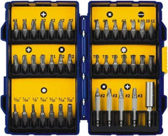Irwin - 40 Piece, 1/4" Drive Screwdriver Bit Set - #1 to #3 Phillips, 0.05 to 1/4" Hex, 1.27 to 10mm Hex, T10 to T40 Torx - Americas Industrial Supply