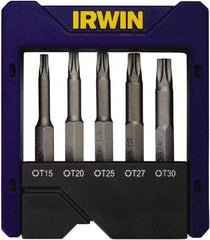 Irwin - 5 Piece, Torx Handle, Power Bit Set - 0.05 to 1/4" Hex, 1/4" Hex Drive - Americas Industrial Supply