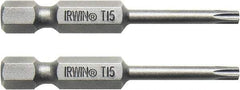 Irwin - 3 Piece, Torx Handle, Power Bit Set - 0.05 to 1/4" Hex, 1/4" Hex Drive - Americas Industrial Supply