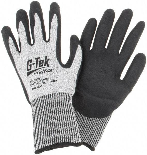 PIP - Size XL, ANSI Cut Lvl A4, Cut Resistant Gloves - Palm & Fingers Coated, Salt & Pepper - Americas Industrial Supply