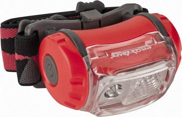 PRO-SAFE - White LED Bulb, 180 Lumens, Hands-free Flashlight - Black, Red Plastic Body, 3 AAA Batteries Not Included - Americas Industrial Supply