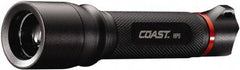 Coast Cutlery - White LED Bulb, 121 Lumens, Industrial/Tactical Flashlight - Black Aluminum Body, 1 AA Alkaline Battery Included - Americas Industrial Supply