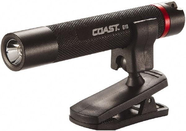 Coast Cutlery - White LED Bulb, 18 Lumens, Hands-free Flashlight - Black Aluminum Body, 1 AAA Alkaline Battery Included - Americas Industrial Supply