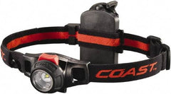 Coast Cutlery - White LED Bulb, 240 Lumens, Hands-free Flashlight - Black Plastic Body, 1 AA Battery Included - Americas Industrial Supply