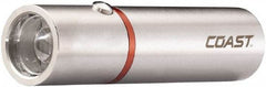 Coast Cutlery - White LED Bulb, 330 Lumens, Mini Flashlight - Silver Stainless Steel Body, 3 AAA Alkaline Batteries Included - Americas Industrial Supply