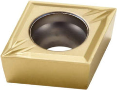 Seco - CCMT21.5 MF2 Grade CP500 Carbide Turning Insert - TiAlN/TiN Finish, 80° Diamond, 1/4" Inscr Circle, 3/32" Thick, 1/64" Corner Radius - Americas Industrial Supply