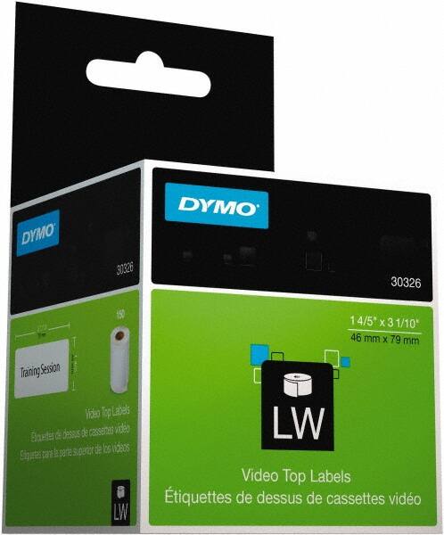 Dymo - 1.8" Wide x 3-3/32" Long, White Video Top Label - For DYMO LabelWriter Printers - Americas Industrial Supply