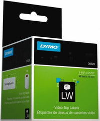 Dymo - 1.8" Wide x 3-3/32" Long, White Video Top Label - For DYMO LabelWriter Printers - Americas Industrial Supply