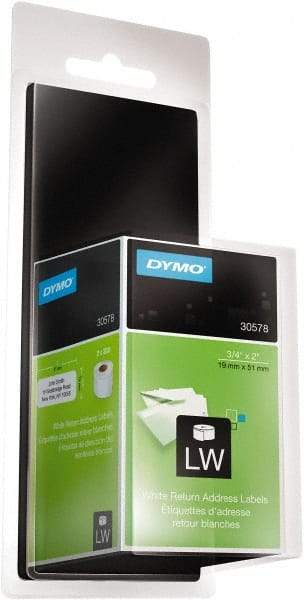 Dymo - 3/4" Wide x 2" Long, White Return Address Label - For DYMO LabelWriter Printers - Americas Industrial Supply