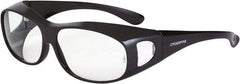 CrossFire - Clear Lenses, Framed Safety Glasses - Scratch Resistant, Gray Frame, Size Universal, Over the Glasses - Americas Industrial Supply