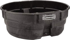 Rubbermaid - 300 Gallon Black Oval Plastic Stock Tank - 25" High x 69" Diam - Americas Industrial Supply
