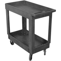 Wesco Industrial Products - 500 Lb Capacity, 17-3/8" Wide x 34-1/4" Long x 32-1/2" High Service Cart - 2 Shelf, Plastic, TPR Casters - Americas Industrial Supply
