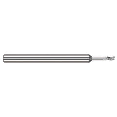 Square End Mill: 3/16'' Dia, 9/32'' LOC, 3/16'' Shank Dia, 3'' OAL, 4 Flutes, Solid Carbide Single End, Uncoated, 30 ° Helix, Centercutting, RH Cut, RH Flute