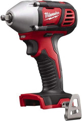 Milwaukee Tool - 3/8" Drive 18 Volt Pistol Grip Cordless Impact Wrench & Ratchet - 0 to 2,200 RPM, 0 to 3,200 BPM, 167 Ft/Lb Torque, Lithium-Ion Batteries Not Included - Americas Industrial Supply