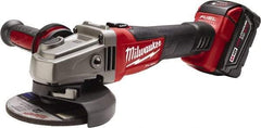 Milwaukee Tool - 4-1/2 & 5" Wheel Diam, 8,500 RPM, Cordless Angle & Disc Grinder - 5/8-11 Spindle, 18 Volts - Americas Industrial Supply