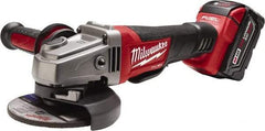 Milwaukee Tool - 4-1/2 & 5" Wheel Diam, 8,500 RPM, Cordless Angle & Disc Grinder - 5/8-11 Spindle, 18 Volts - Americas Industrial Supply