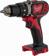 Milwaukee Tool - 18 Volt 1/2" Chuck Pistol Grip Handle Cordless Drill - 0-400 & 0-1800 RPM, Keyless Chuck, Reversible, Lithium-Ion Batteries Not Included - Americas Industrial Supply