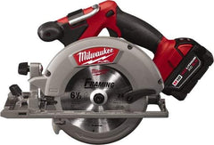 Milwaukee Tool - 18 Volt, 6-1/2" Blade, Cordless Circular Saw - 5,000 RPM, 1 Lithium-Ion Battery Included - Americas Industrial Supply