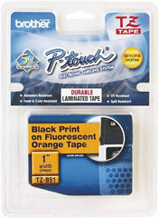 Brother - 1" Wide, Fluorescent Orange Tape Cassette - For Label Maker - Americas Industrial Supply