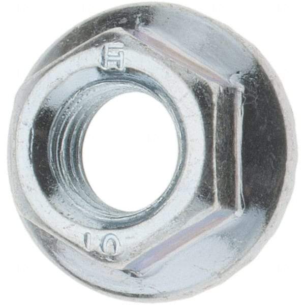 Value Collection - M8, 17.5mm Flange Diam, 8mm High, 12mm Across Flats, Flange Nut - Steel, Zinc-Plated Finish, JIS B 1190 - Americas Industrial Supply