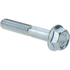 Value Collection - M6x1.00 Metric Coarse, 35mm Length Under Head, Hex Drive Flange Bolt - 20mm Thread Length, Grade 10.9 Alloy Steel, Smooth Flange, Zinc-Plated Finish - Americas Industrial Supply