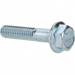 Value Collection - M6x1.00 Metric Coarse, 30mm Length Under Head, Hex Drive Flange Bolt - 20mm Thread Length, Grade 10.9 Alloy Steel, Smooth Flange, Zinc-Plated Finish - Americas Industrial Supply