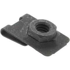 Value Collection - 1/4-20 Screw, 0.032 to 0.093" Thick, Spring Steel J Nut - 1/2" Center Edge, Black Phosphate Finish - Americas Industrial Supply