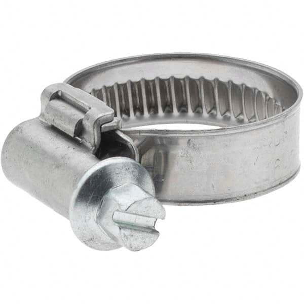 Value Collection - 16 to 25mm Diam, Stainless Steel Worm Drive Clamp - 9mm Wide - Americas Industrial Supply