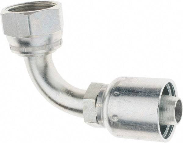 Parker - 1-5/16-12 Female JIC Steel Hydraulic Hose 90° Elbow - -12 Hose Size, 3/4" Hose Diam - Americas Industrial Supply