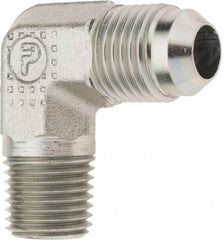 Parker - 3/8" Tube OD, 37° Steel Flared Tube Male Elbow - 1/4 NPTF - Americas Industrial Supply