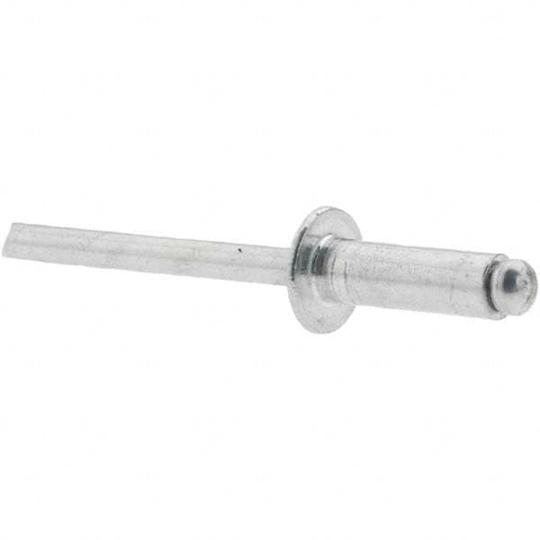 Made in USA - Dome Head Aluminum Open End Blind Rivet - Aluminum Mandrel, 1/4" to 3/8" Grip, 3/8" Head Diam, 9/16" Length Under Head, - Americas Industrial Supply