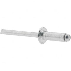 Made in USA - Dome Head Aluminum Open End Blind Rivet - Aluminum Mandrel, 1/4" to 3/8" Grip, 3/8" Head Diam, 9/16" Length Under Head, - Americas Industrial Supply