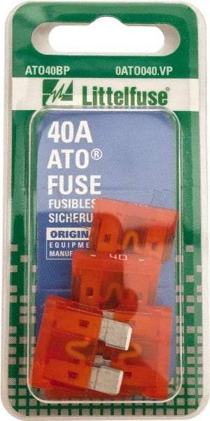 Value Collection - 40 Amp, 32 VAC/VDC, Automotive Fuse - 3/4" Long, Orange, Littlefuse ATO040 - Americas Industrial Supply