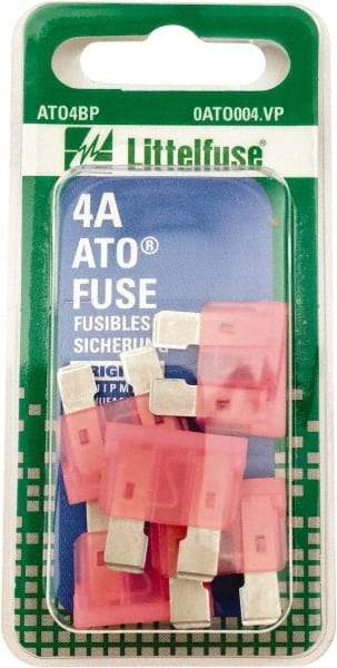 Value Collection - 4 Amp, 32 VAC/VDC, Automotive Fuse - 3/4" Long, Pink, Littlefuse ATO004 - Americas Industrial Supply