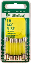 Value Collection - 1 Amp, Fast-Acting Miniature Glass/Ceramic Fuse - 1-1/4" OAL, 1/4" Diam - Americas Industrial Supply