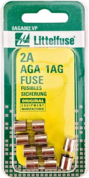 Value Collection - 32V AC/DC, 2 Amp, Fast-Acting Miniature Glass/Ceramic Fuse - 5/8" OAL, 1/4" Diam - Americas Industrial Supply