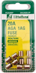 Value Collection - 32V AC/DC, 20 Amp, Fast-Acting Miniature Glass/Ceramic Fuse - 5/8" OAL, 1/4" Diam - Americas Industrial Supply