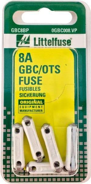 Value Collection - 32 VAC/VDC, 8 Amp, Miniature Glass/Ceramic Fuse - 25mm OAL, 6mm Diam - Americas Industrial Supply